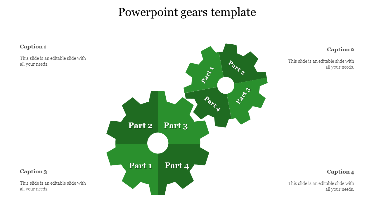 Free - Excellent PowerPoint Gears Template Presentation Slides